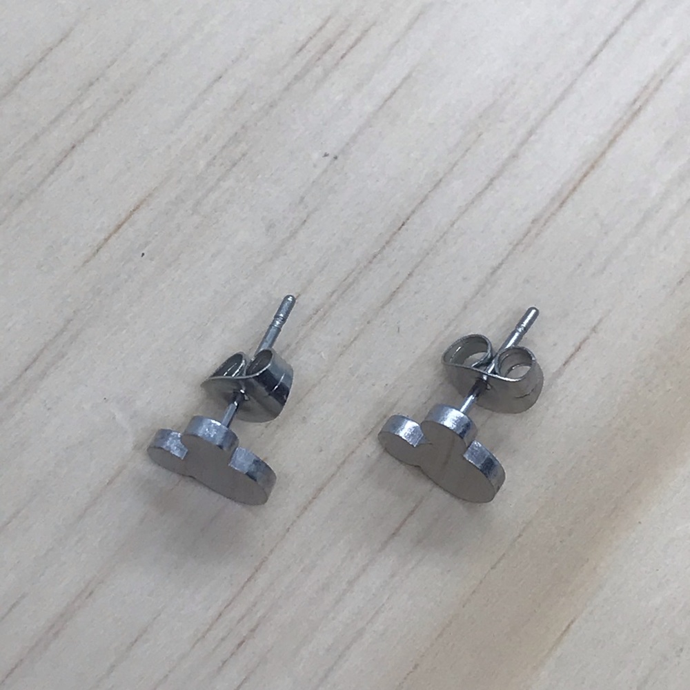 Stainless Steel Mickey Mouse Stud Earrings - Picture 3 of 5